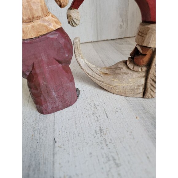 Rustic Crescent Moon Santa Claus vintage home decor Xmas figure set - Picture 6 of 6